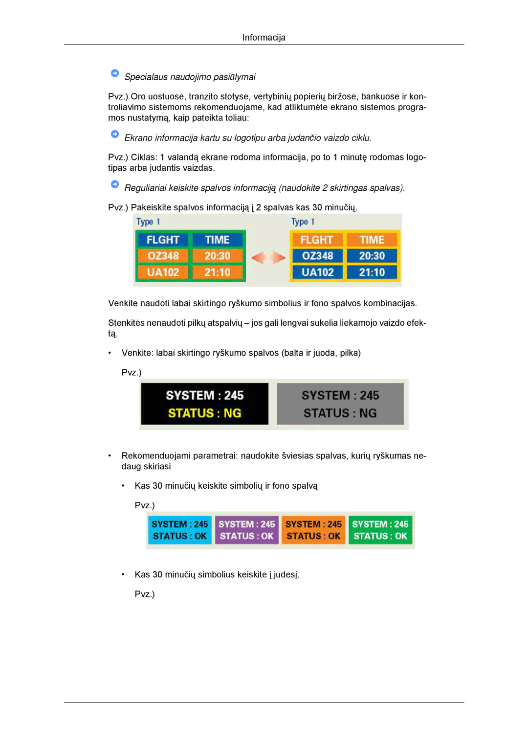 Samsung LS23EFHKFV/EN, LS22EFHKFU/EN manual Specialaus naudojimo pasiūlymai 