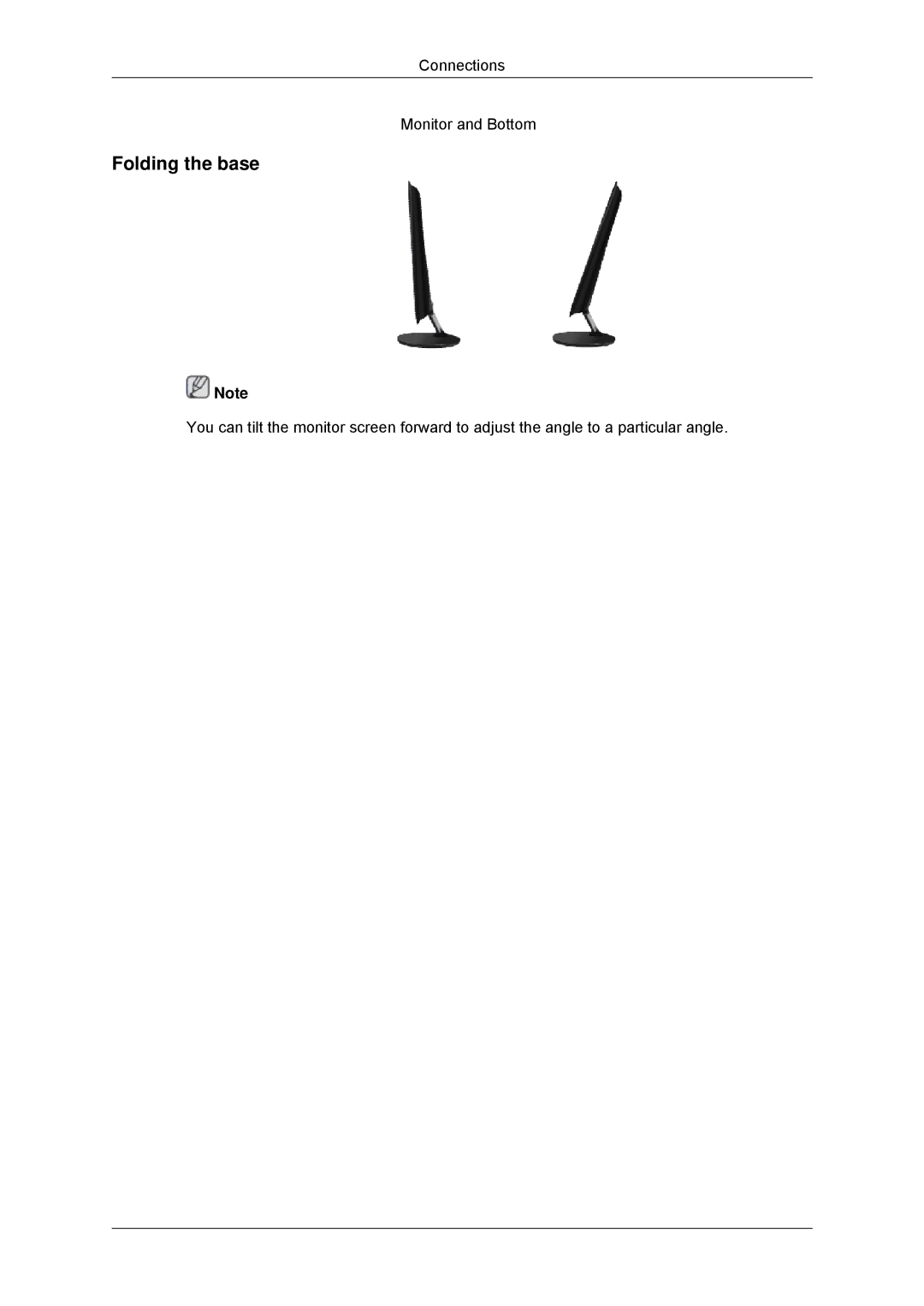 Samsung LS20EFHKUVSEN, LS22EFHKFV/EN, LS20EFHKFV/EN, LS22EFHKFU/EN, LS23EFHKFV/EN, LS23EFHKFV/ZA manual Folding the base 