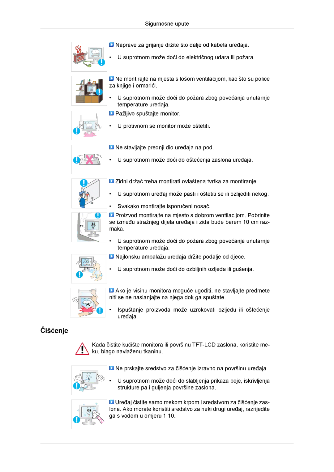 Samsung LS22EFHKFV/EN, LS20EFHKFV/EN, LS22EFHKFU/EN, LS23EFHKFV/EN manual Čišćenje 