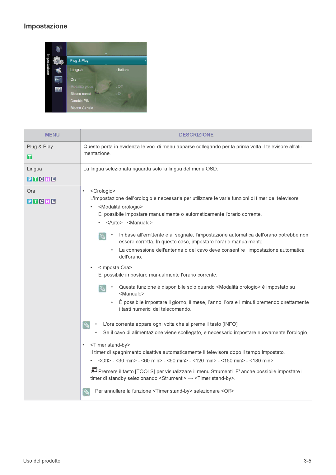 Samsung LS23EMDKU/EN, LS22EFHKFV/EN, LS22EFHKFU/EN, LS23EFHKFV/EN manual Impostazione 