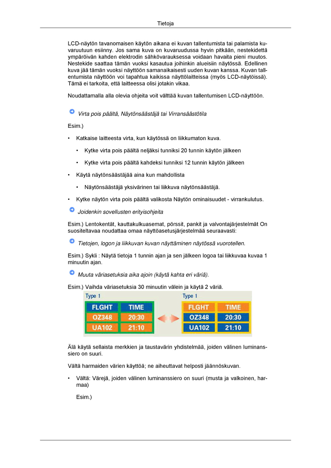 Samsung LS22EFHKFV/EN, LS23EFHKFV/EN manual Virta pois päältä, Näytönsäästäjä tai Virransäästötila 