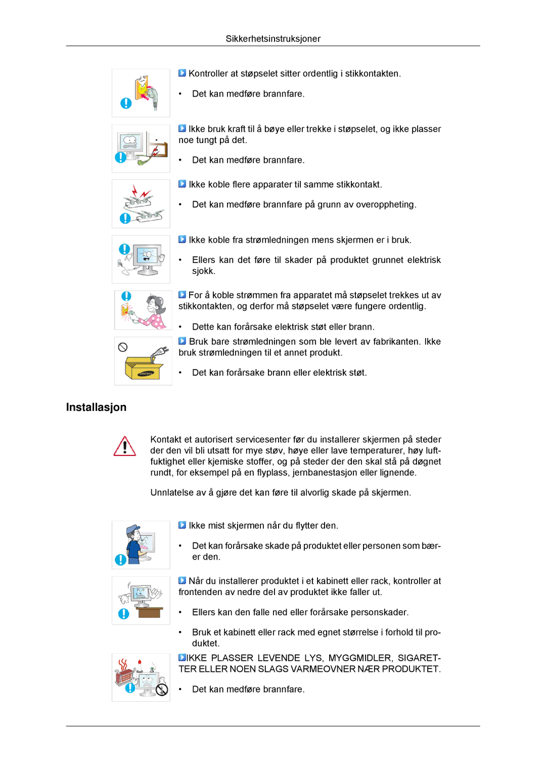 Samsung LS23EFHKFV/EN, LS22EFHKFV/EN manual Installasjon 