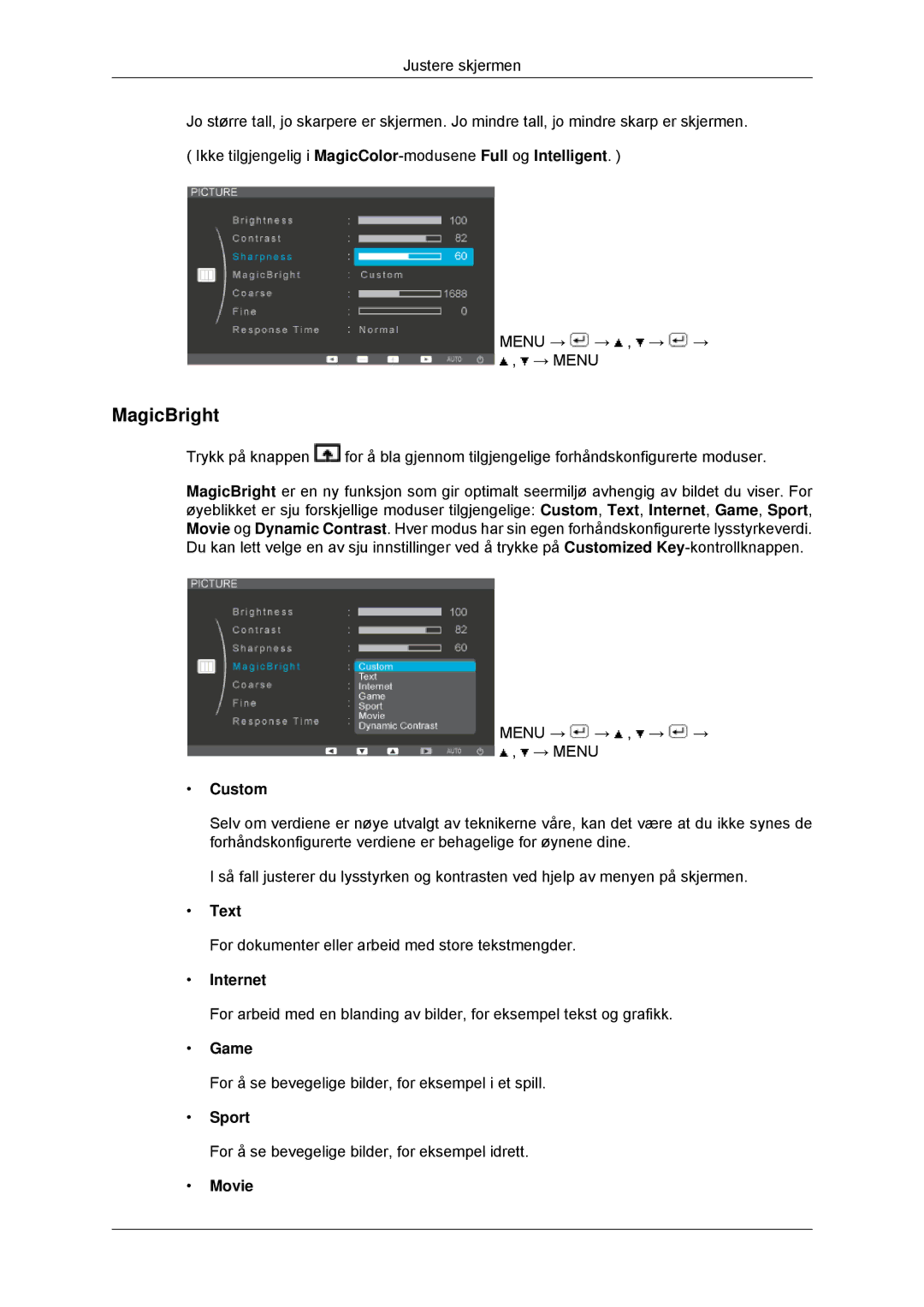 Samsung LS23EFHKFV/EN, LS22EFHKFV/EN manual MagicBright 