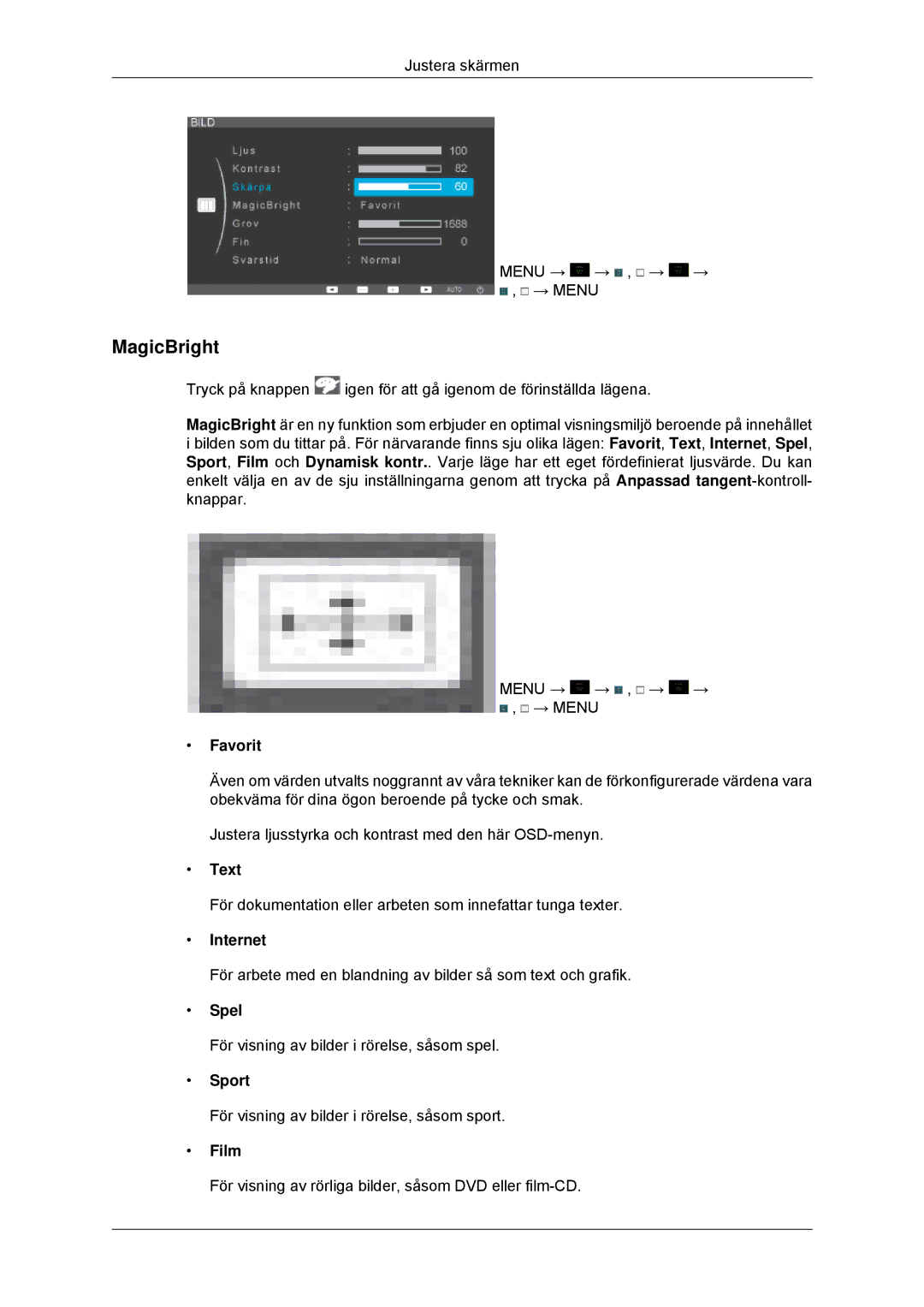 Samsung LS23EFHKFV/EN, LS22EFHKFV/EN manual MagicBright 