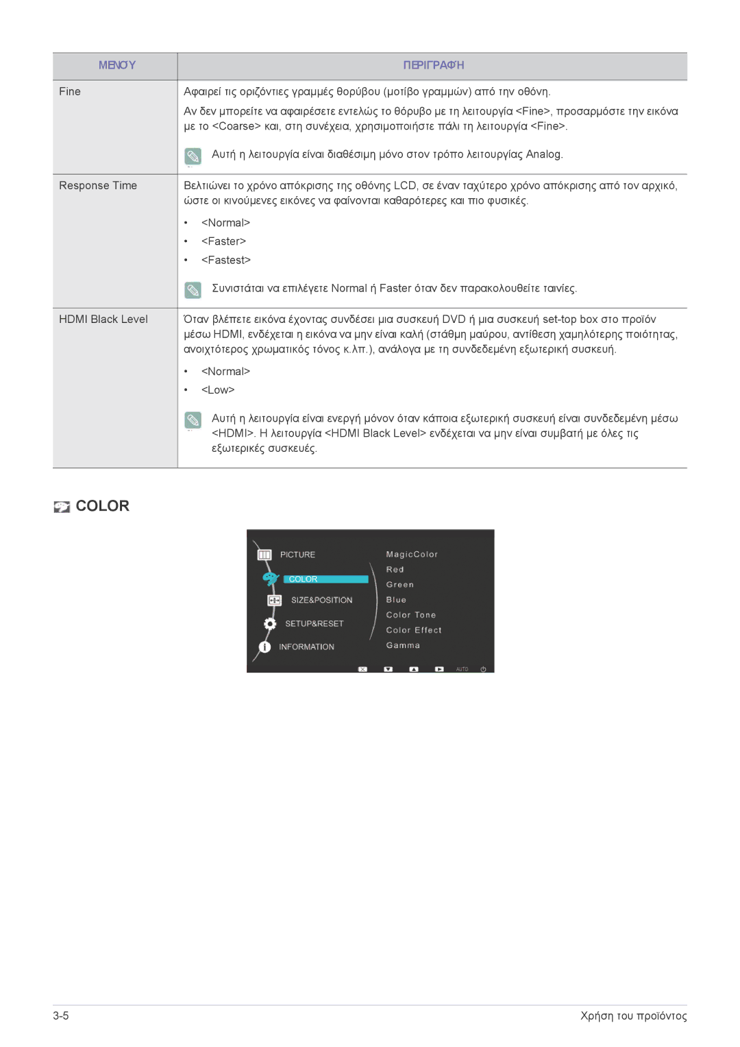 Samsung LS22EFVKUU/EN manual Color 