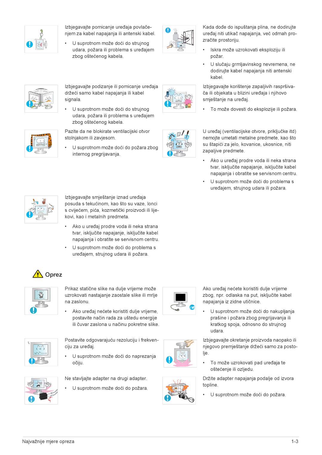 Samsung LS22EFVKUU/EN manual Oprez 