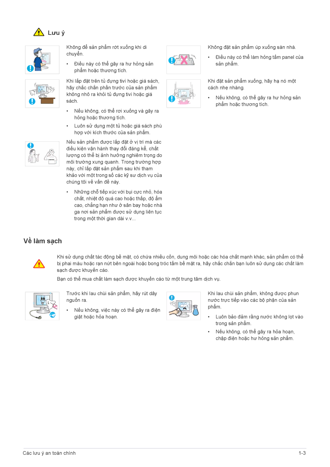 Samsung LS20EFVKUV/ZA, LS22EFVKUV/EN, LS20EFVKUVMXV manual Về làm sạch 