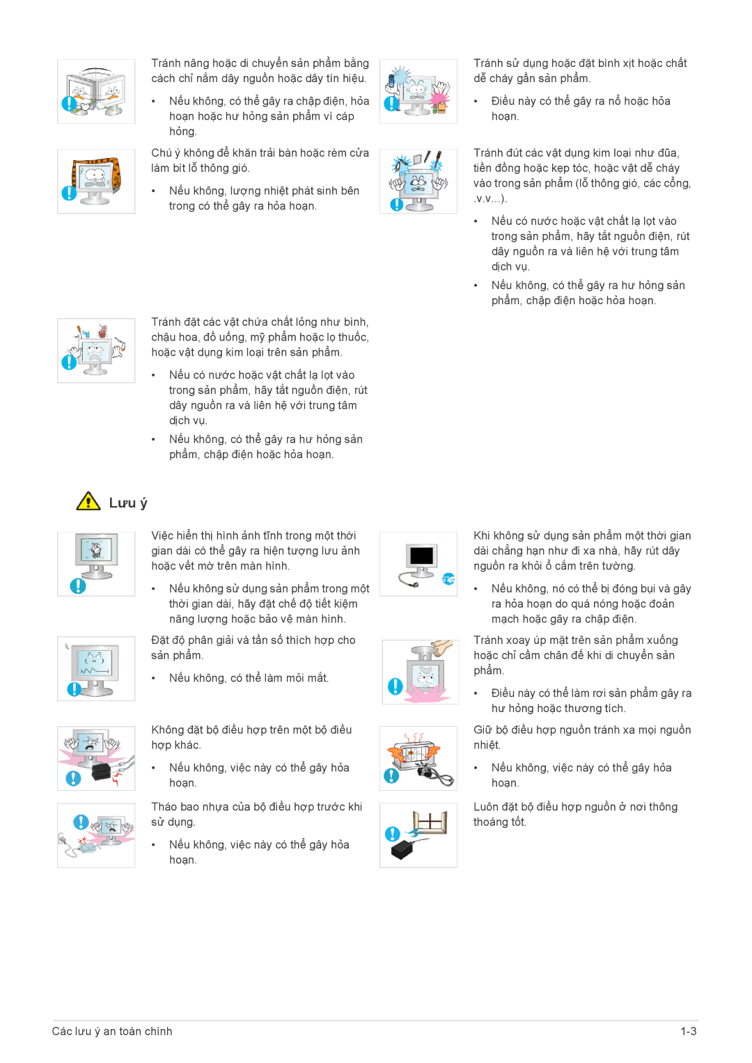 Samsung LS22EFVKUV/EN, LS20EFVKUV/ZA, LS20EFVKUVMXV manual Lưu ý 