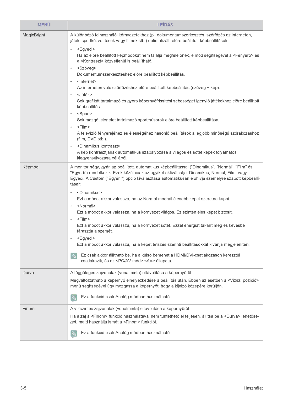 Samsung LS20EFVKUV/ZA, LS22EFVKUV/EN, LS22EFVKUU/EN manual Kontraszt közvetlenül is beállítható 