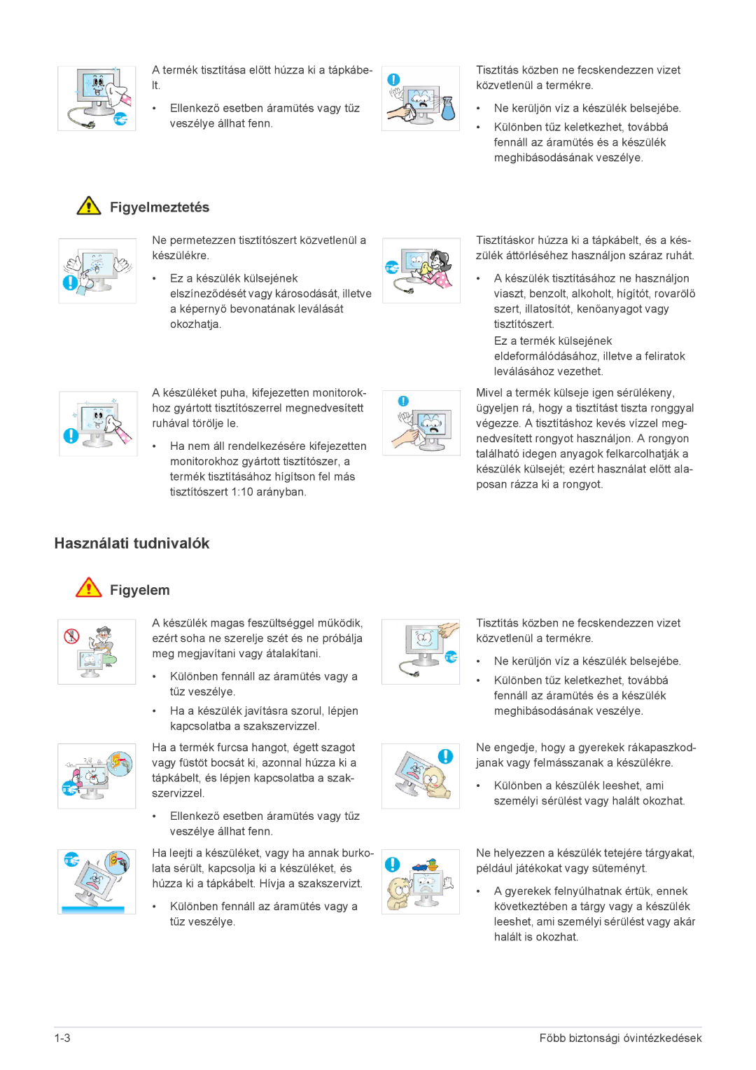 Samsung LS20EFVKUV/ZA, LS22EFVKUV/EN, LS22EFVKUU/EN manual Használati tudnivalók 