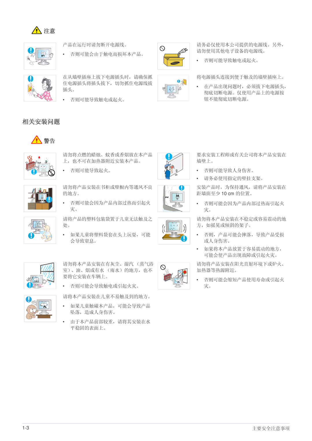 Samsung LS22EFVKUV/EN, LS22EFVKUU/EN, LS20EFVKUV/ZA manual 相关安装问题 