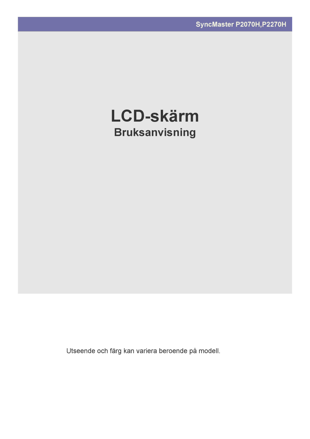 Samsung LS22EFVKUV/EN manual LCD-skärm 