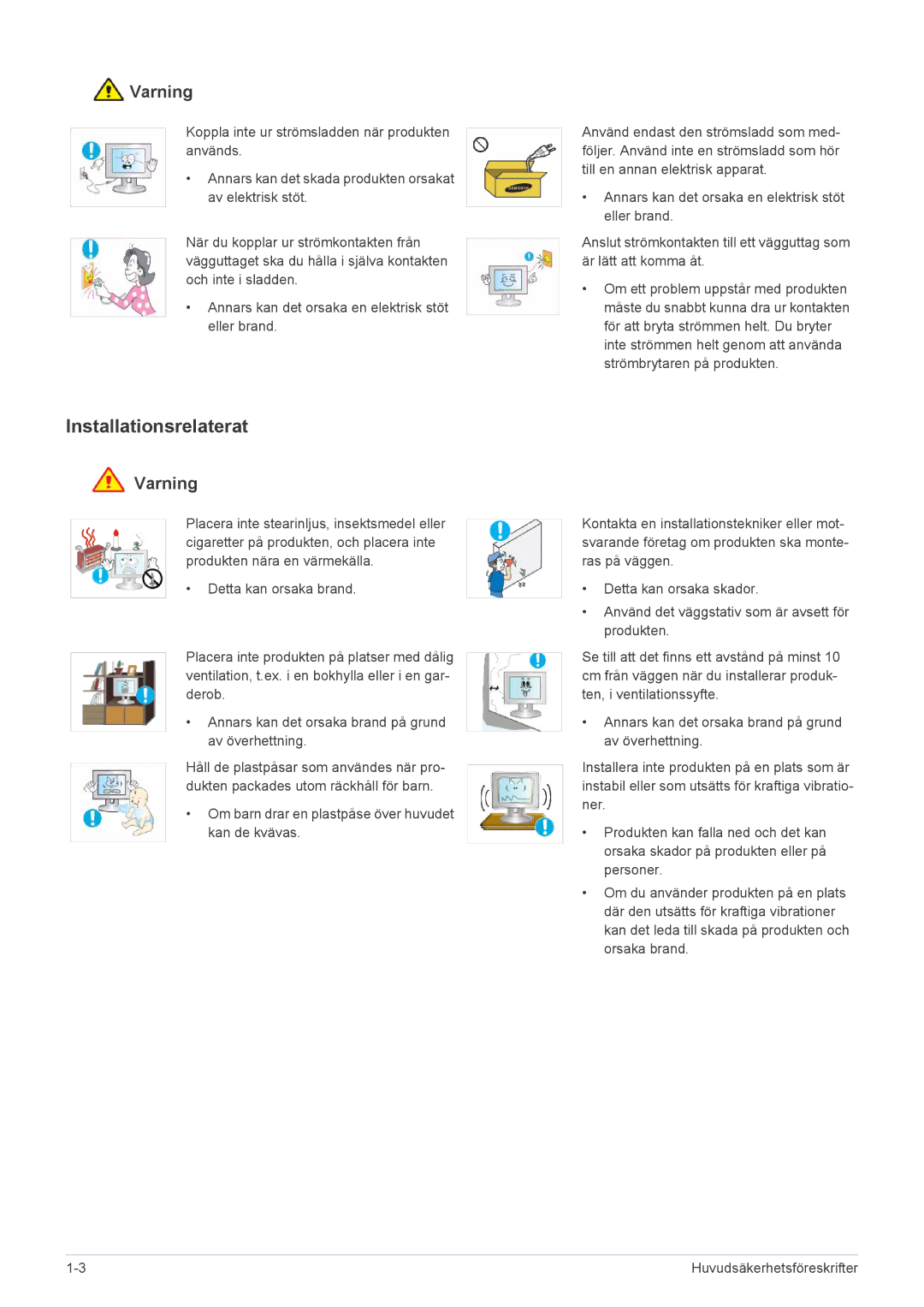 Samsung LS22EFVKUV/EN manual Installationsrelaterat 