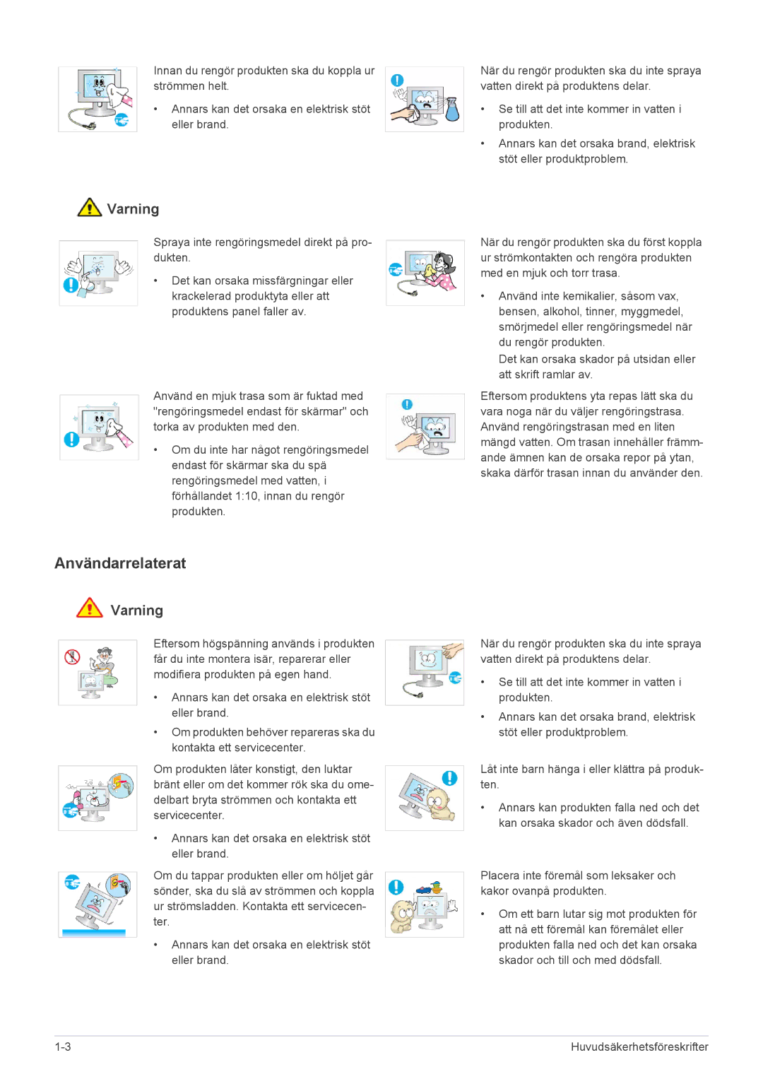 Samsung LS22EFVKUV/EN manual Användarrelaterat 