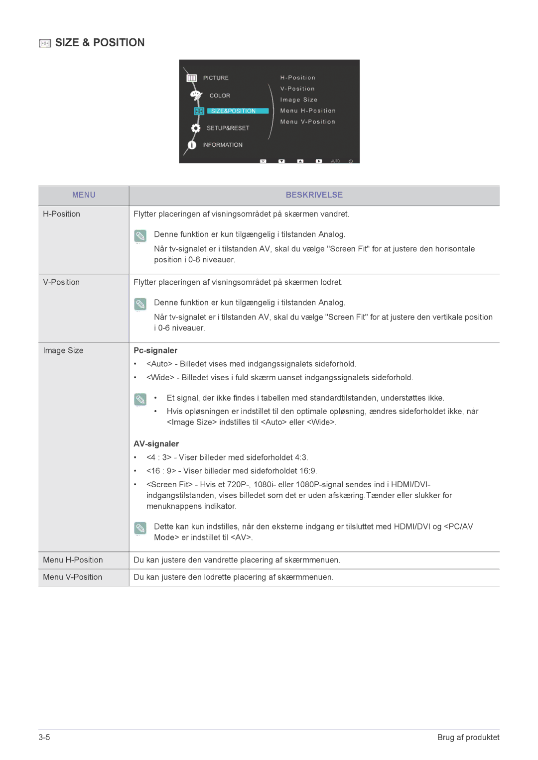 Samsung LS22EFVKUV/EN manual Pc-signaler, AV-signaler 