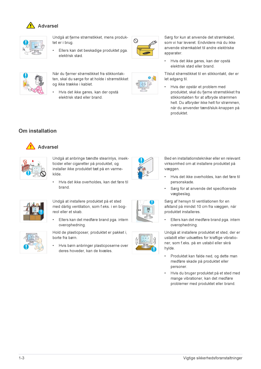 Samsung LS22EFVKUV/EN manual Om installation 