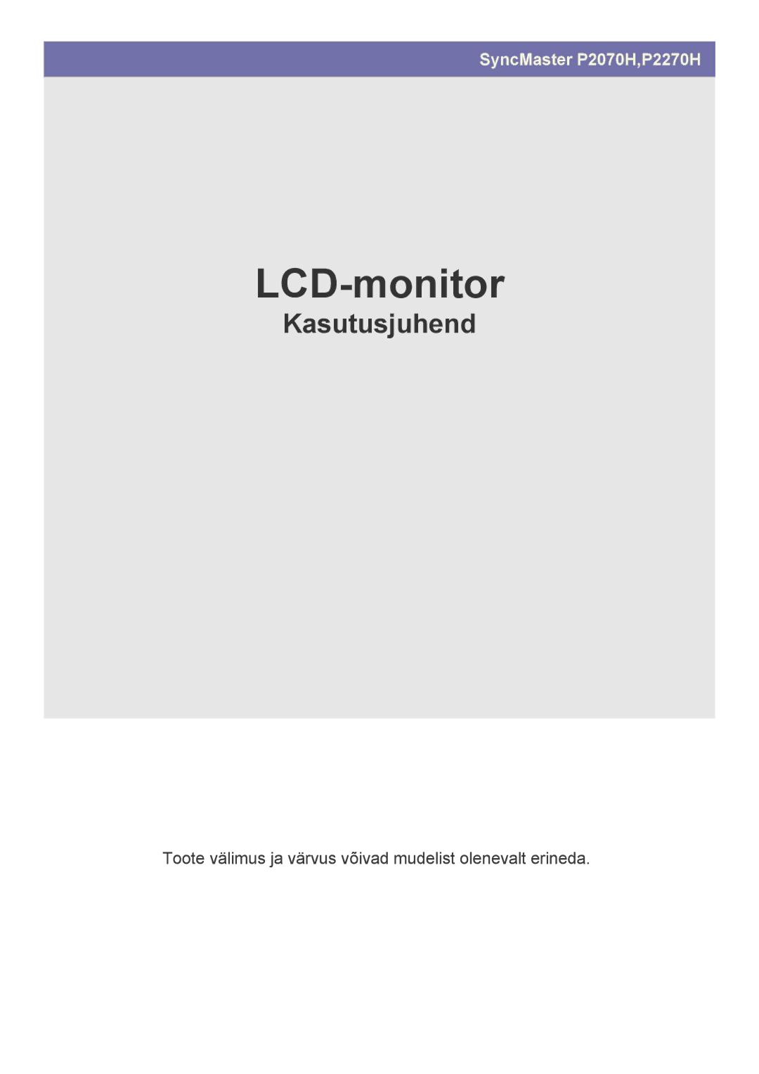 Samsung LS22EFVKUV/EN manual LCD Monitor 