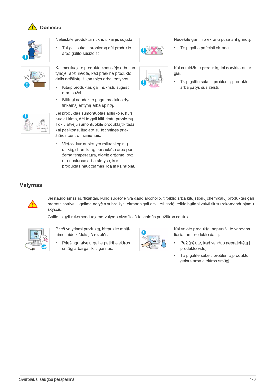 Samsung LS22EFVKUV/EN manual Valymas 