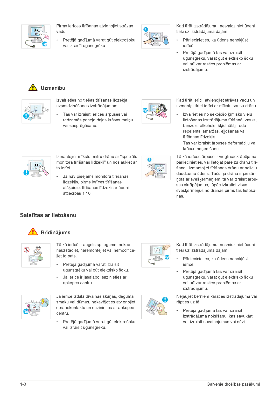 Samsung LS22EFVKUV/EN manual Saistītas ar lietošanu 