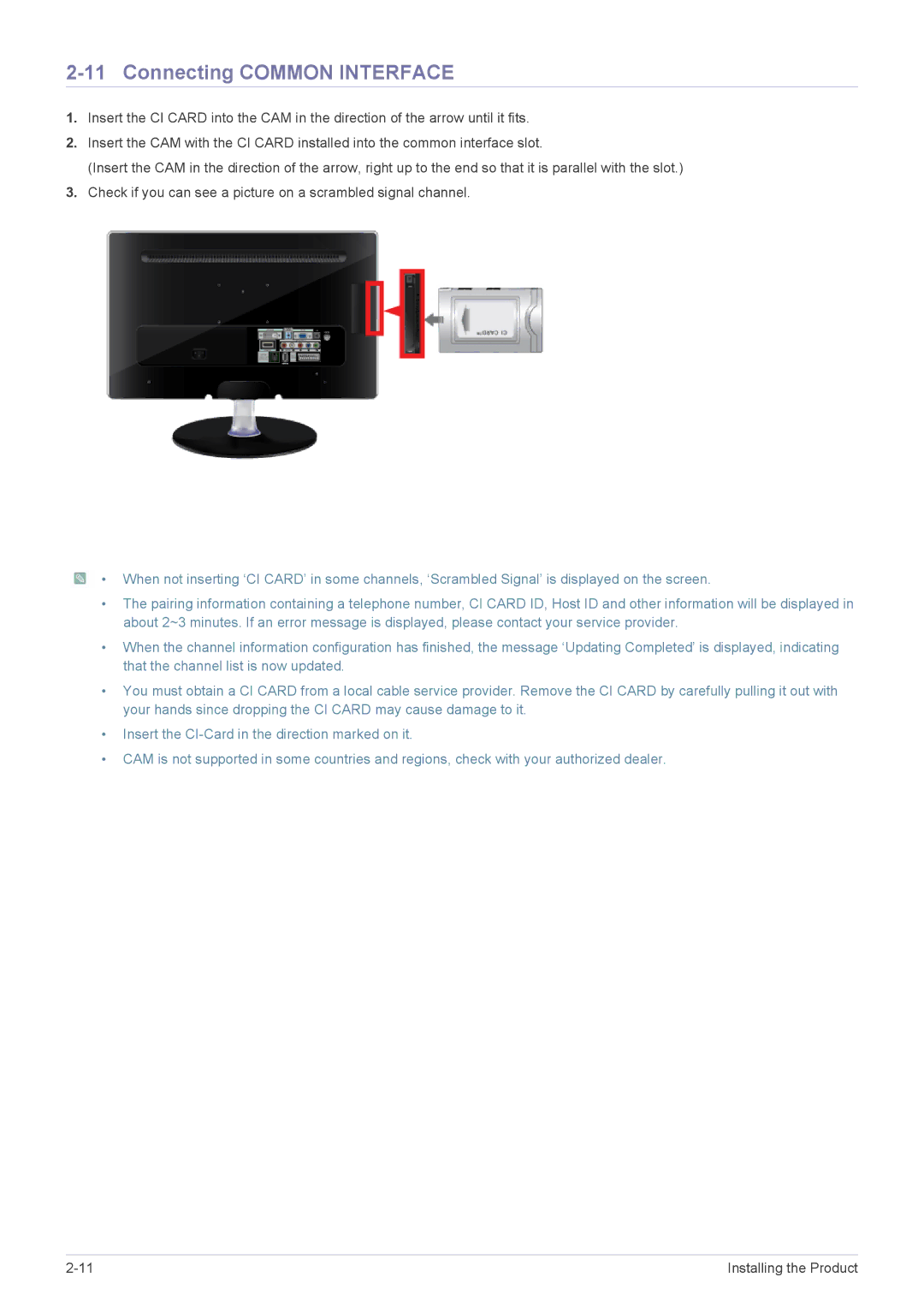 Samsung LS22ELDKF/EN, LS23ELDKF/EN, LS22ELDKF/XE, LS23ELDKF/XE manual Connecting Common Interface 