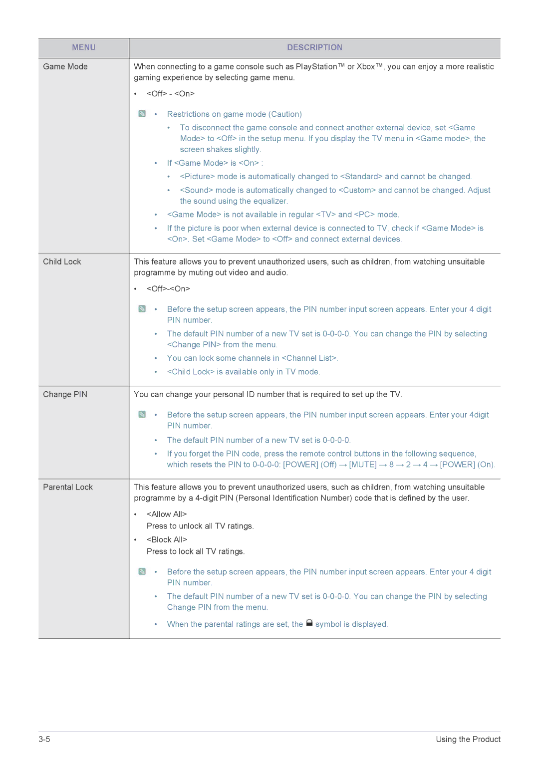 Samsung LS22ELDKF/EN, LS23ELDKF/EN manual Restrictions on game mode Caution, Screen shakes slightly, If Game Mode is On 