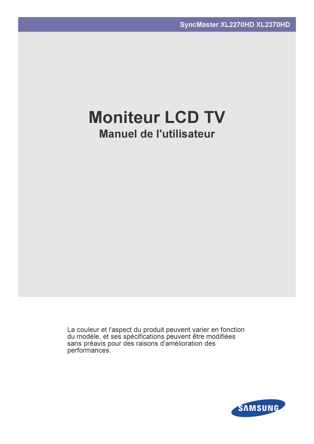 Samsung LS23ELDKF/EN, LS22ELDKF/EN manual Moniteur LCD TV 