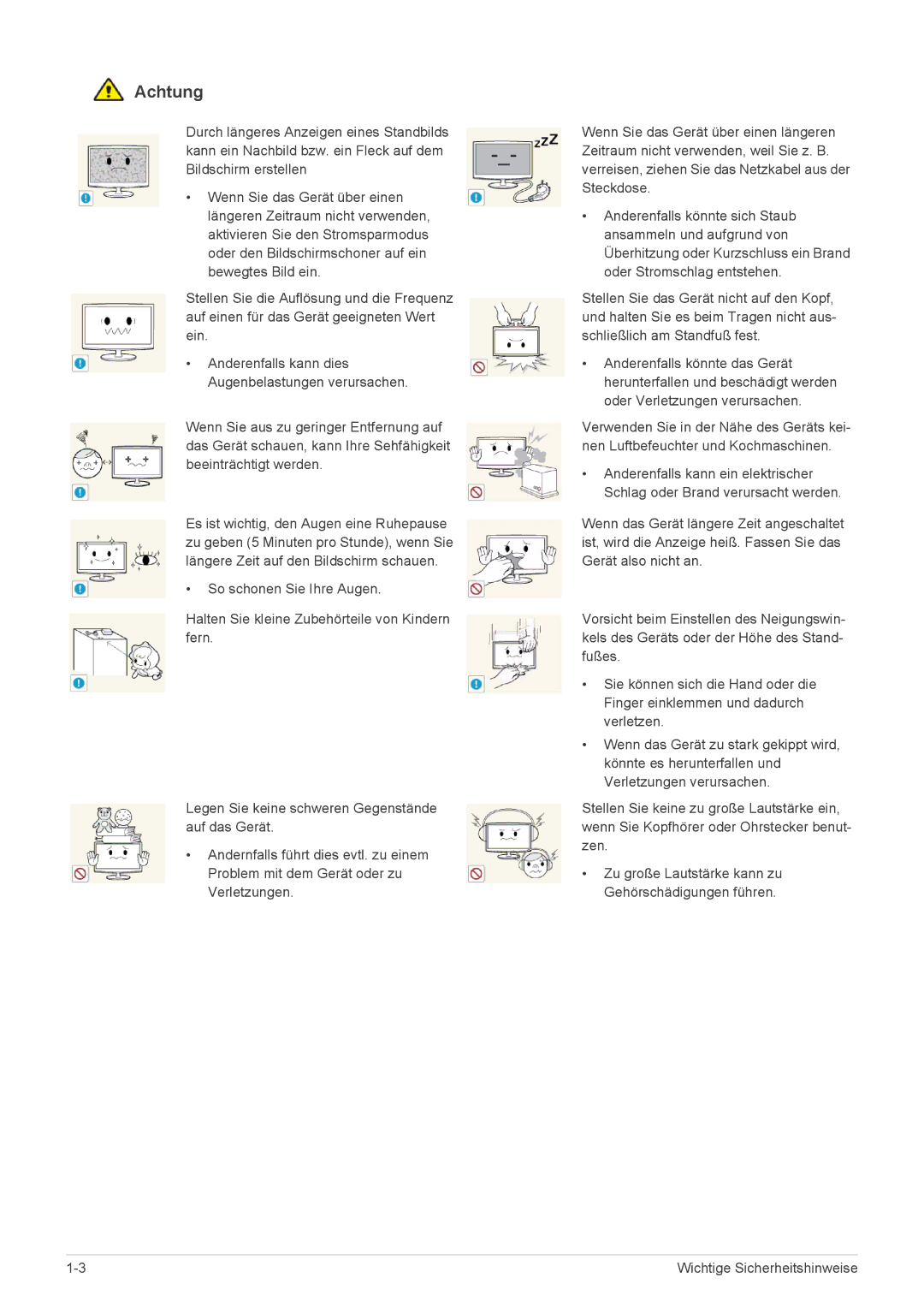 Samsung LS22ELDKF/EN, LS23ELDKF/EN manual Anderenfalls kann dies Augenbelastungen verursachen 