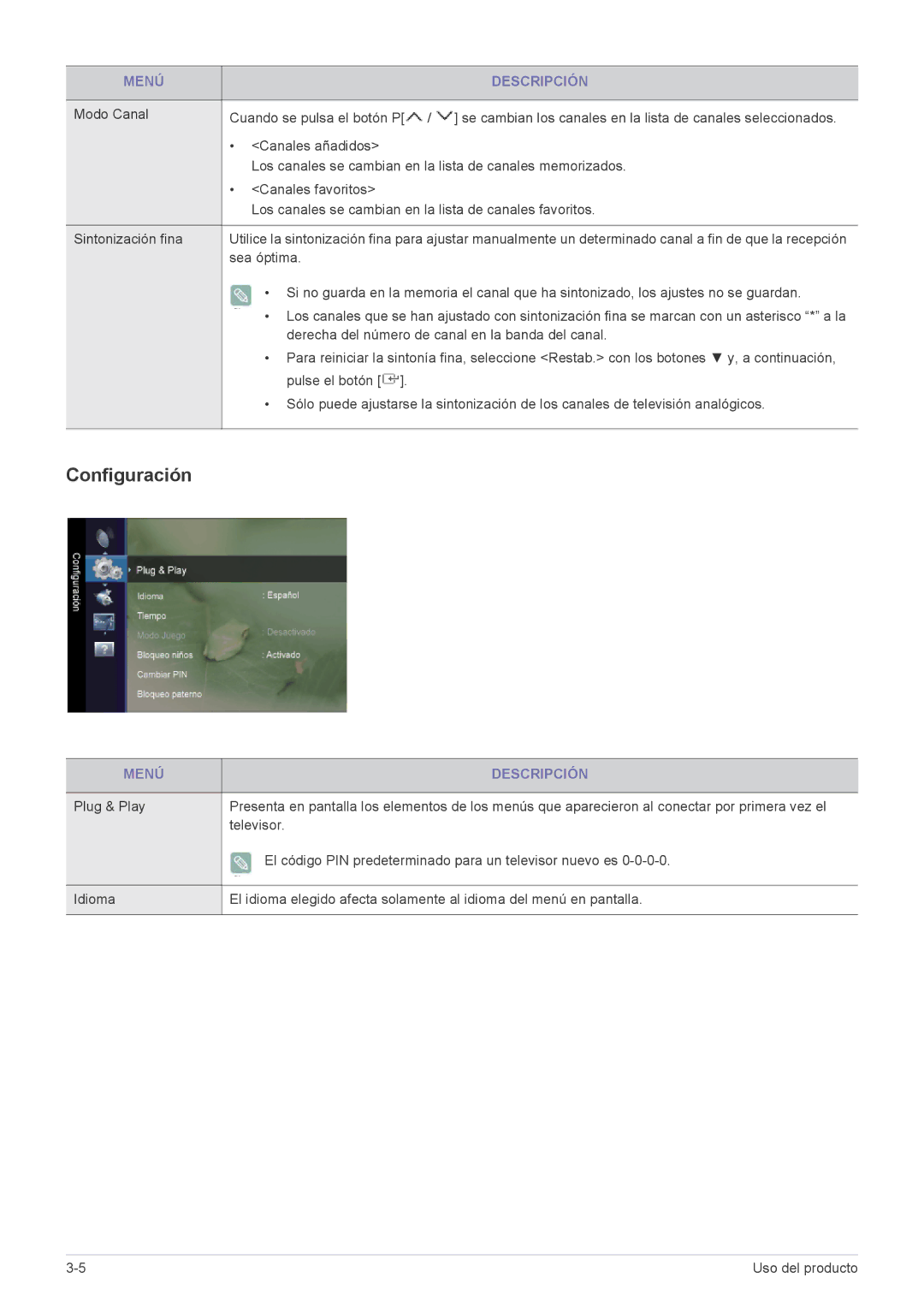 Samsung LS22ELDKF/EN manual Configuración, Sea óptima, Derecha del número de canal en la banda del canal, Pulse el botón 