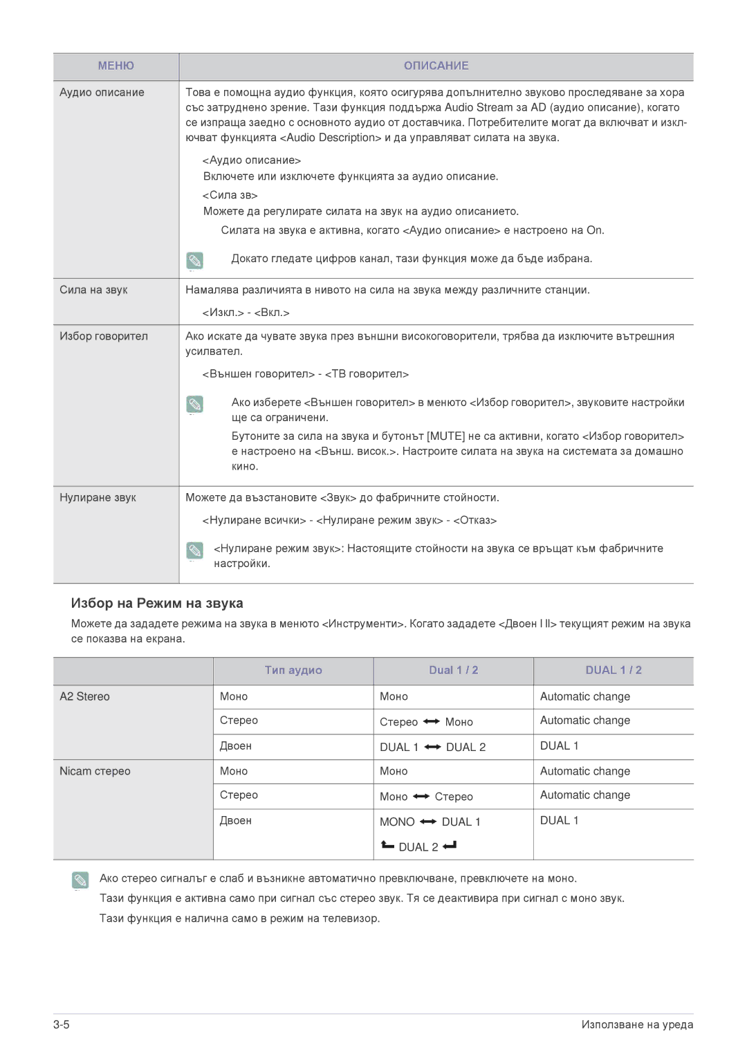 Samsung LS22ELDKF/EN, LS23ELDKF/EN manual Избор на Режим на звука 