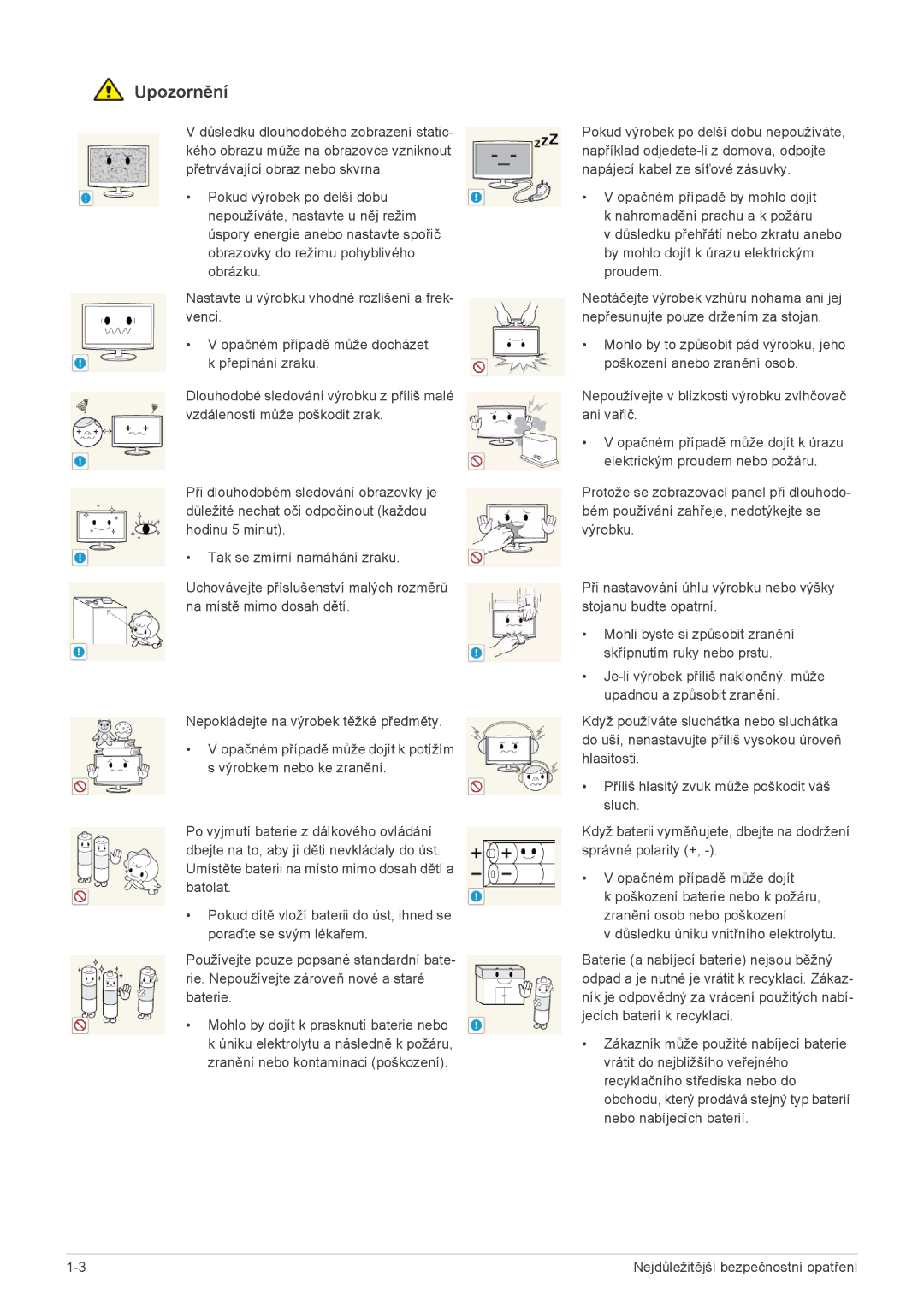 Samsung LS22ELDKF/EN, LS23ELDKF/EN manual Upozornění 