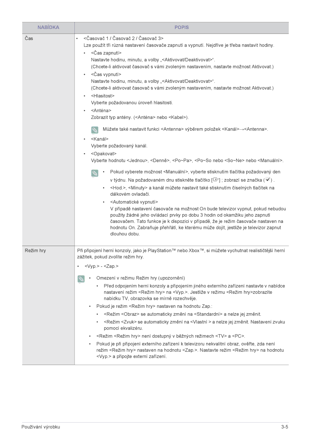 Samsung LS23ELDKF/EN, LS22ELDKF/EN manual Zážitek, pokud zvolíte režim hry 