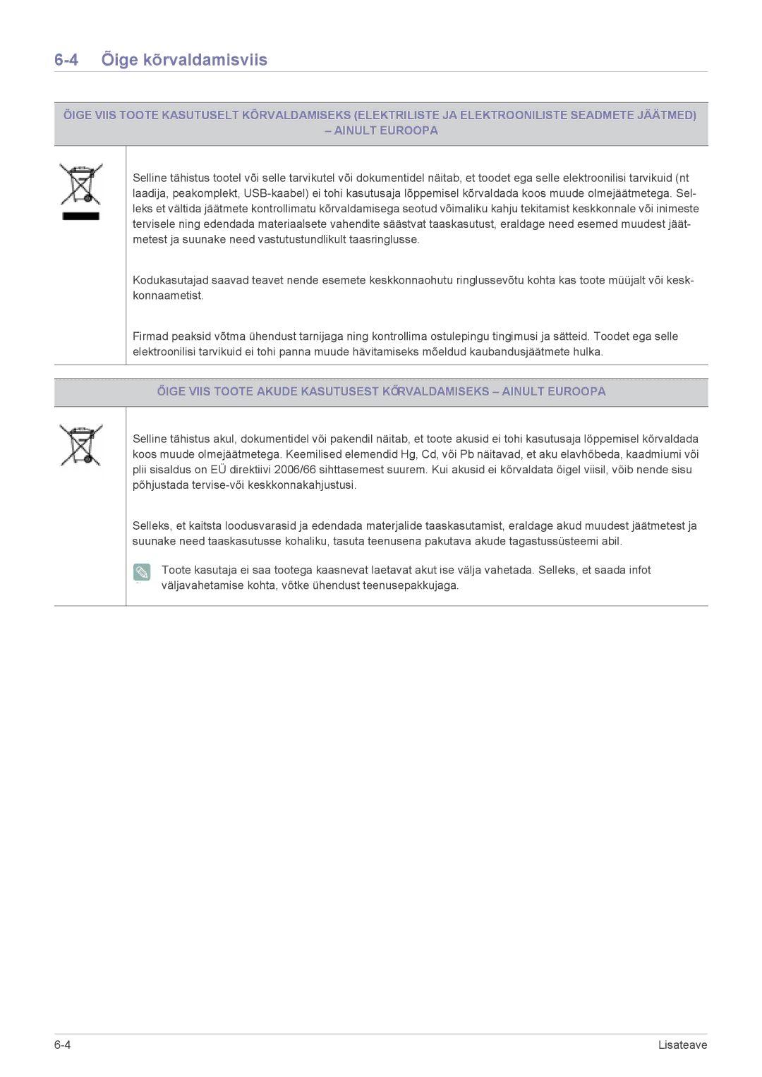 Samsung LS22ELDKF/EN, LS23ELDKF/EN manual Õige kõrvaldamisviis 