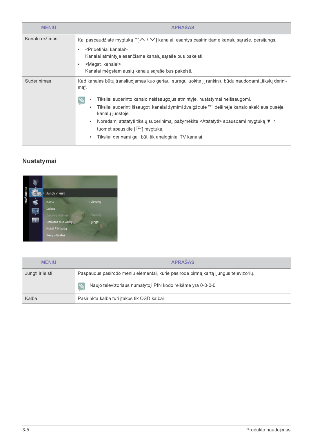 Samsung LS22ELDKF/EN, LS23ELDKF/EN manual Nustatymai, Kanalų juostoje, Tuomet spauskite mygtuką 