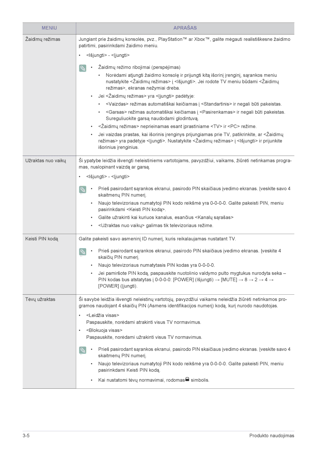 Samsung LS22ELDKF/EN manual Žaidimų režimas, Patirtimi, pasirinkdami žaidimo meniu, Žaidimų režimo ribojimai perspėjimas 