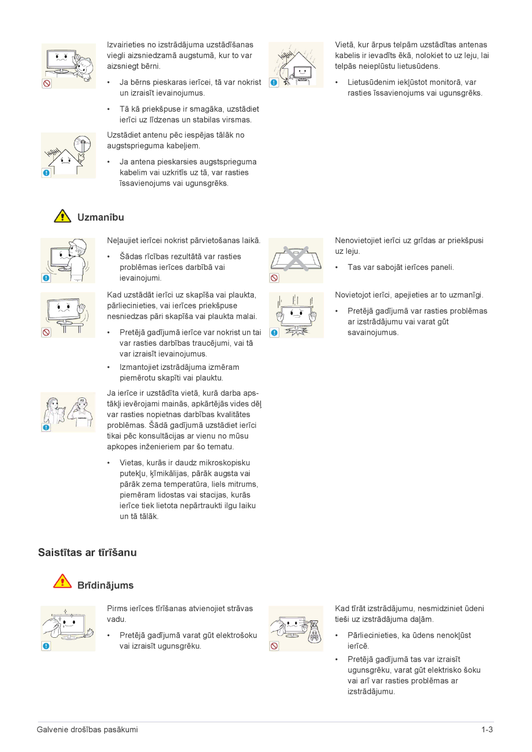 Samsung LS23ELDKF/EN, LS22ELDKF/EN manual Saistītas ar tīrīšanu 