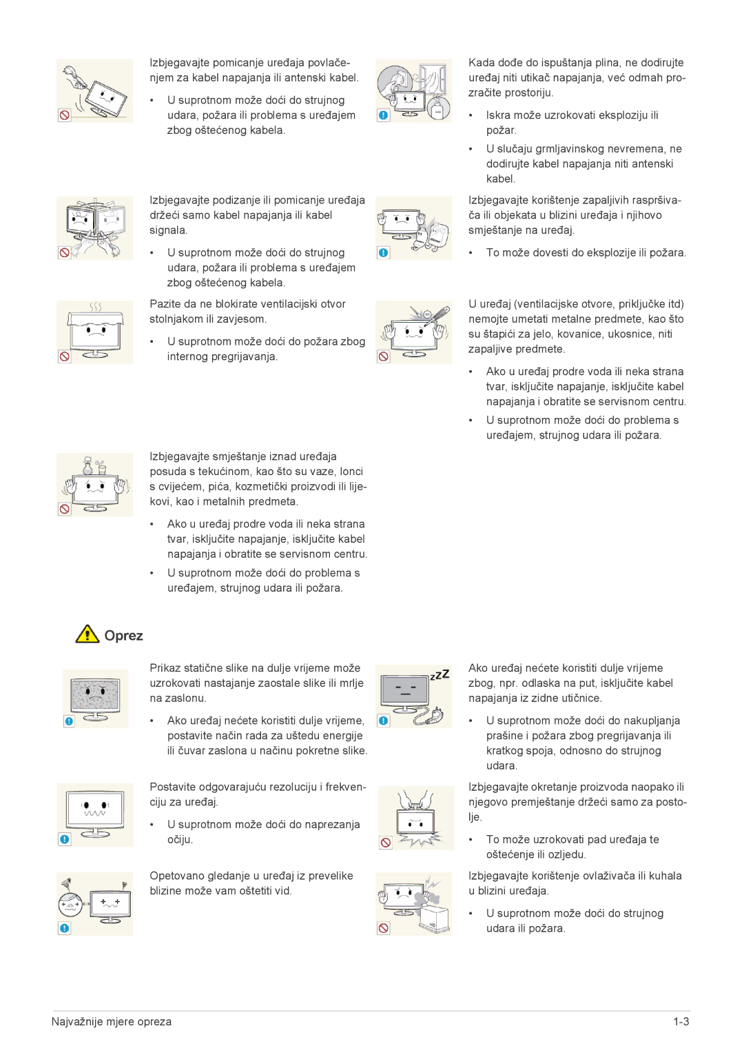 Samsung LS23ELDKF/EN, LS22ELDKF/EN manual Oprez 