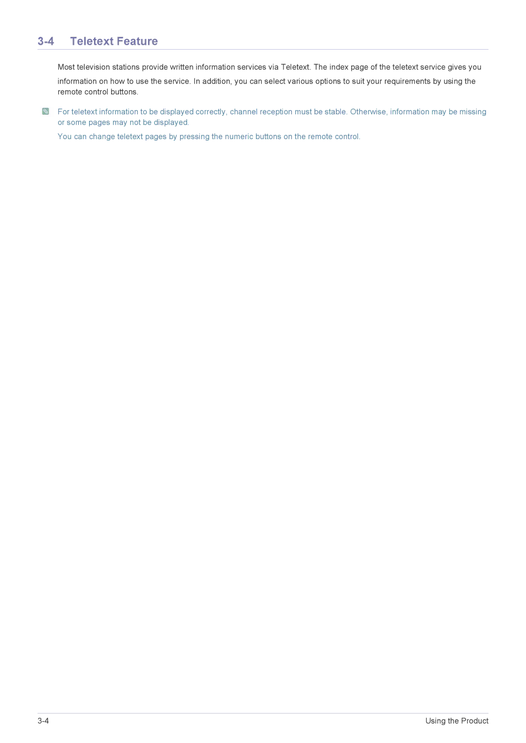 Samsung LS23EMDKU/HS, LS22EMDKU/EN, LS23EMDKU/EN, LS22EMDKF/EN, LS23EMDKF/EN, LS23EMDKU/SM, LS23EMDKU/ZN manual Teletext Feature 