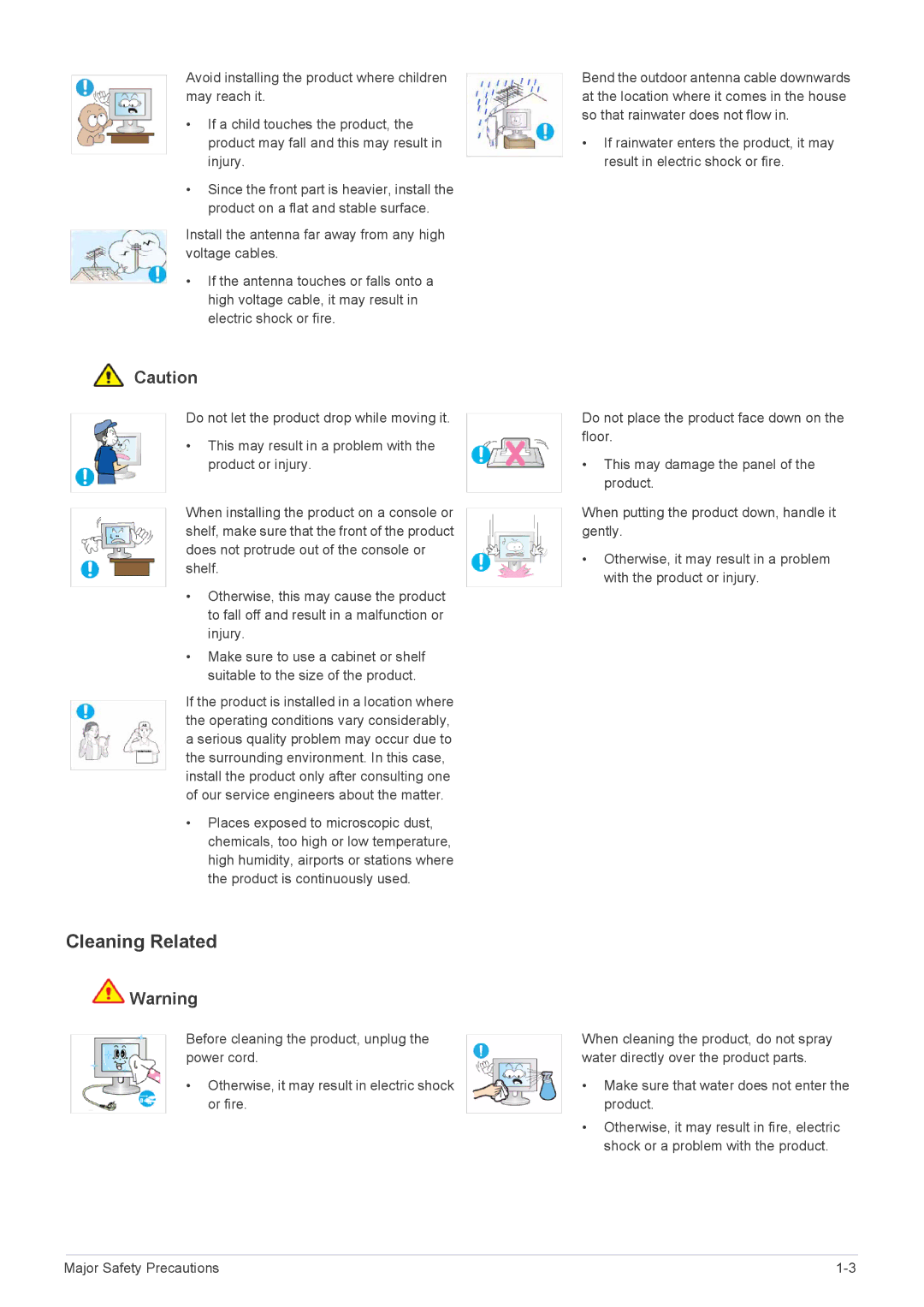 Samsung LS23EMDKU/XE, LS22EMDKU/EN, LS23EMDKU/EN, LS22EMDKF/EN, LS23EMDKF/EN, LS23EMDKU/HS, LS23EMDKU/SM manual Cleaning Related 