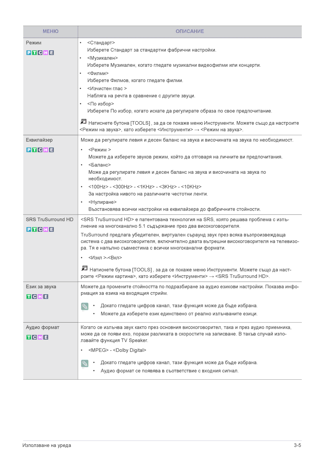 Samsung LS22EMDKF/EN, LS22EMDKU/EN, LS23EMDKU/EN manual Режим на звука, като изберете Инструменти → Режим на звука 