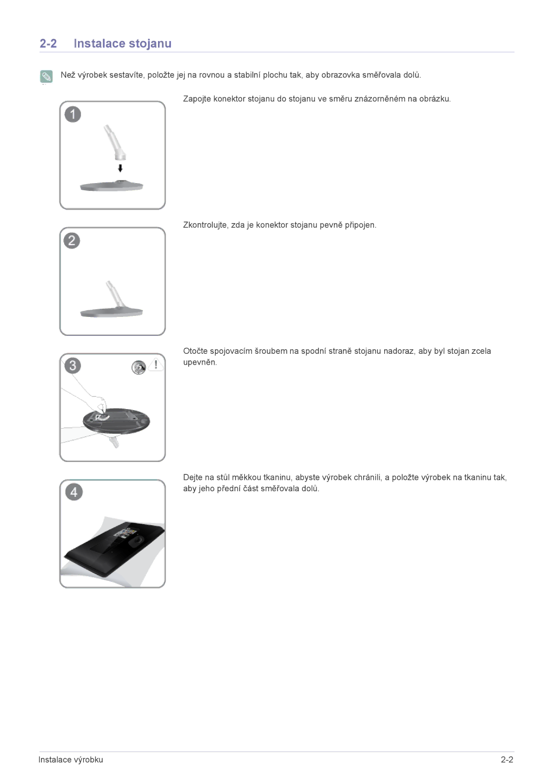 Samsung LS22EMDKU/EN, LS23EMDKU/EN, LS22EMDKF/EN manual Instalace stojanu 