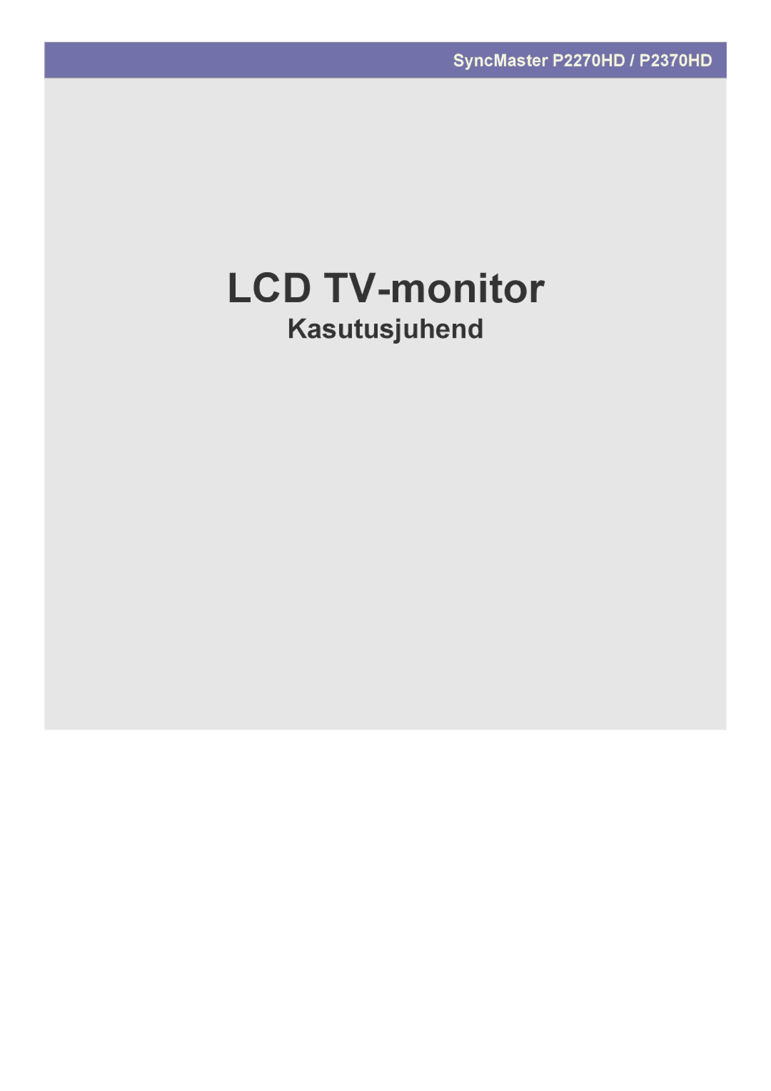 Samsung LS23EMDKU/EN, LS22EMDKU/EN, LS22EMDKF/EN manual LCD TV-monitor 