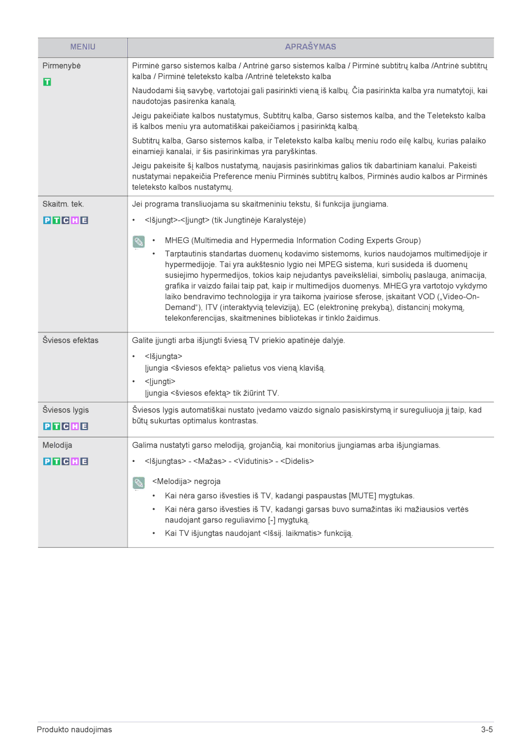 Samsung LS22EMDKF/EN, LS22EMDKU/EN Kalba / Pirminė teleteksto kalba /Antrinė teleteksto kalba, Naudotojas pasirenka kanalą 