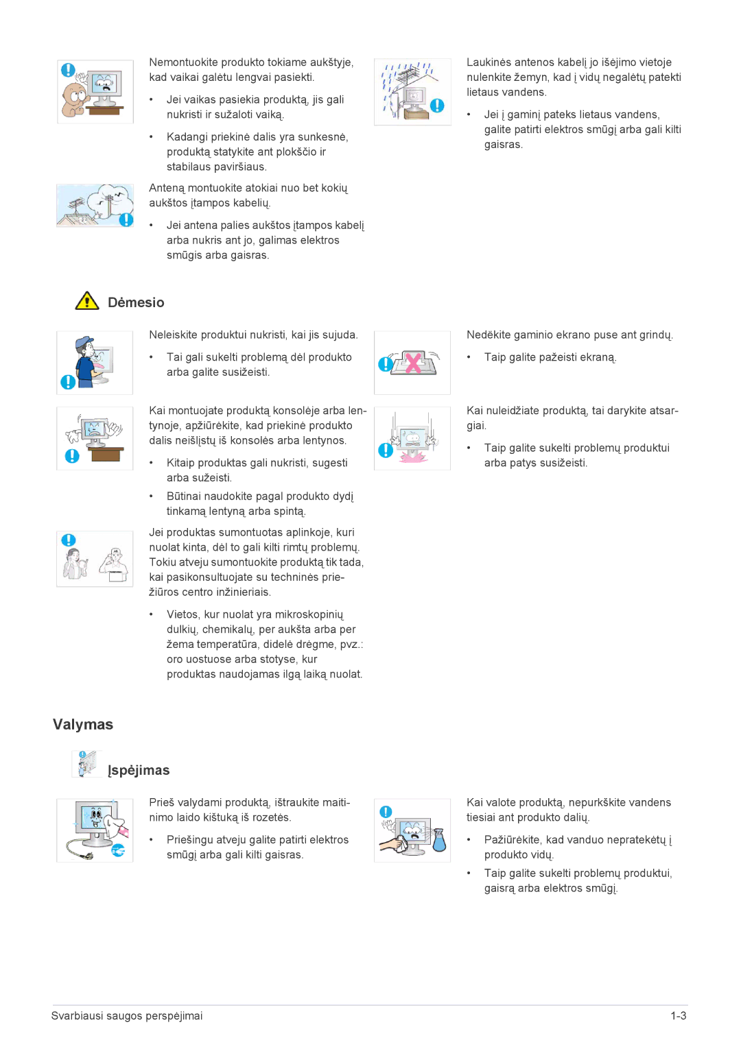 Samsung LS22EMDKU/EN, LS23EMDKU/EN, LS22EMDKF/EN manual Valymas 