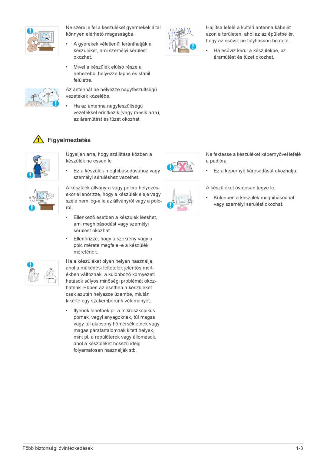 Samsung LS22EMDKU/EN, LS23EMDKU/EN, LS22EMDKU/XE manual Figyelmeztetés 