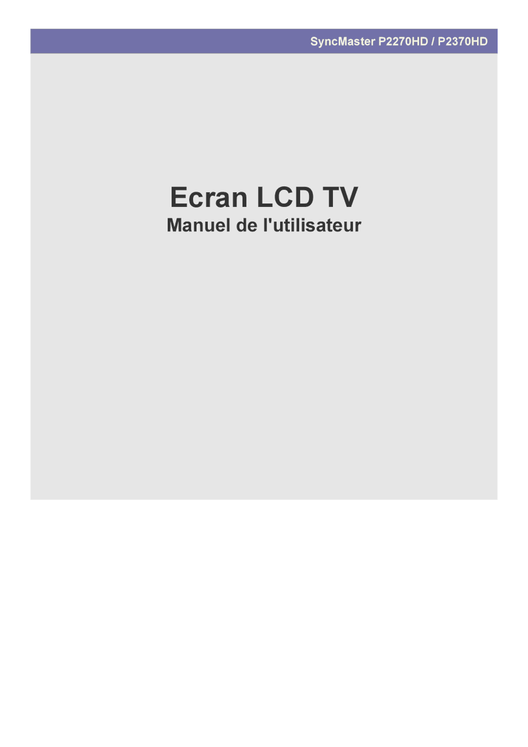 Samsung LS23EMDKU/EN, LS22EMDKU/EN manual Ecran LCD TV 