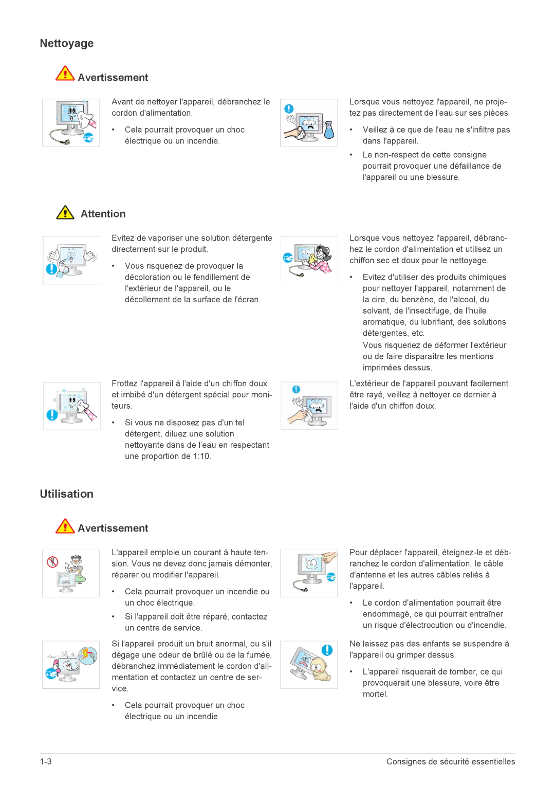 Samsung LS22EMDKU/EN, LS23EMDKU/EN manual Nettoyage, Utilisation 