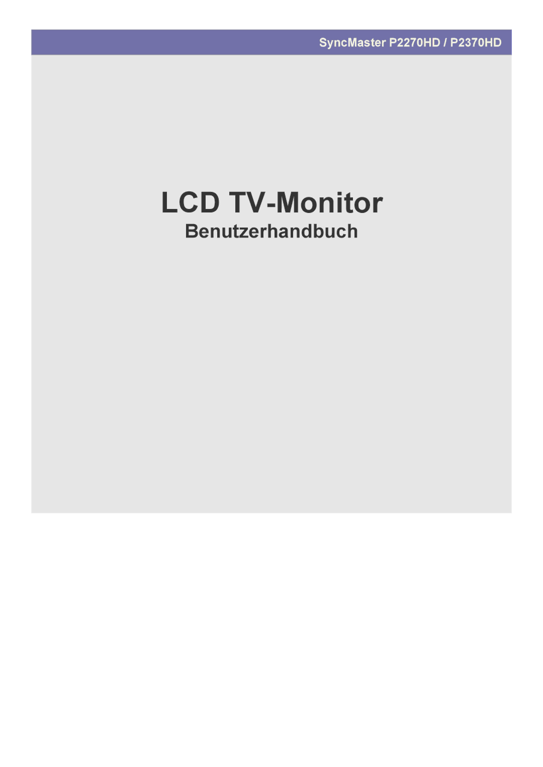 Samsung LS22EFHKFU/EN, LS22EFHKFV/EN, LS23EMDKU/EN, LS23EFHKFV/EN manual LCD TV Monitor 