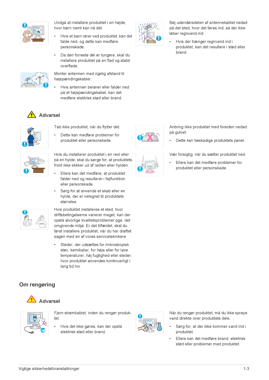 Samsung LS23EMDKU/XE, LS22EMDKU/XE manual Om rengøring 