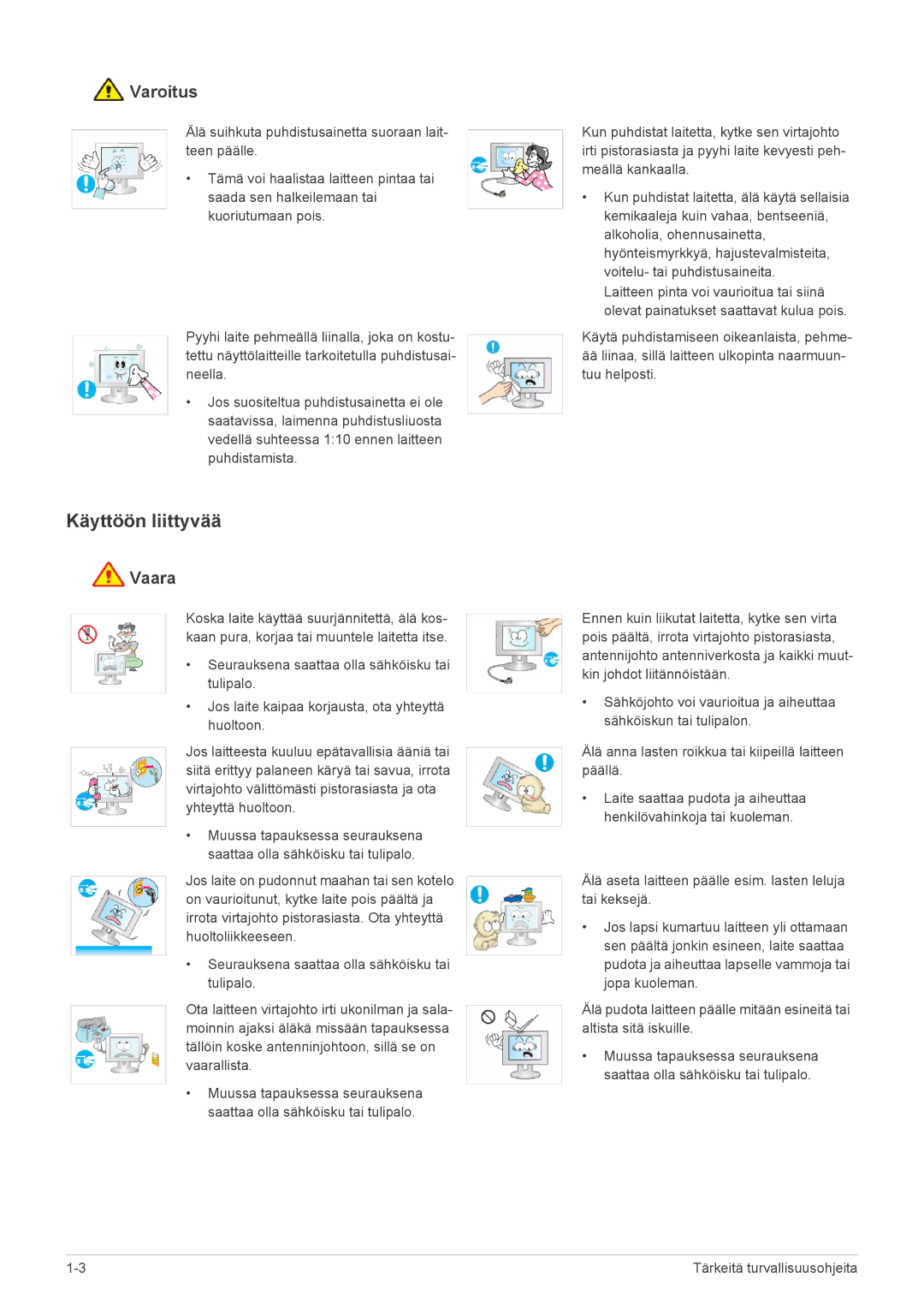 Samsung LS22EMDKU/XE, LS23EMDKU/XE manual Käyttöön liittyvää 