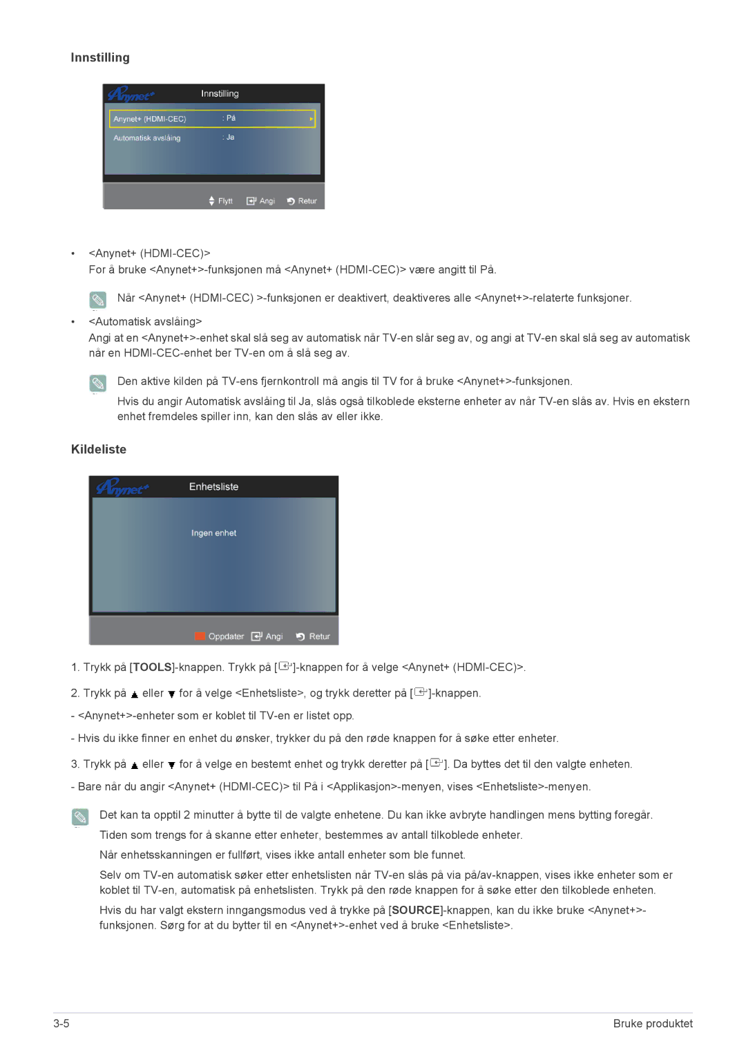 Samsung LS22EMDKU/XE, LS23EMDKU/XE manual Innstilling 